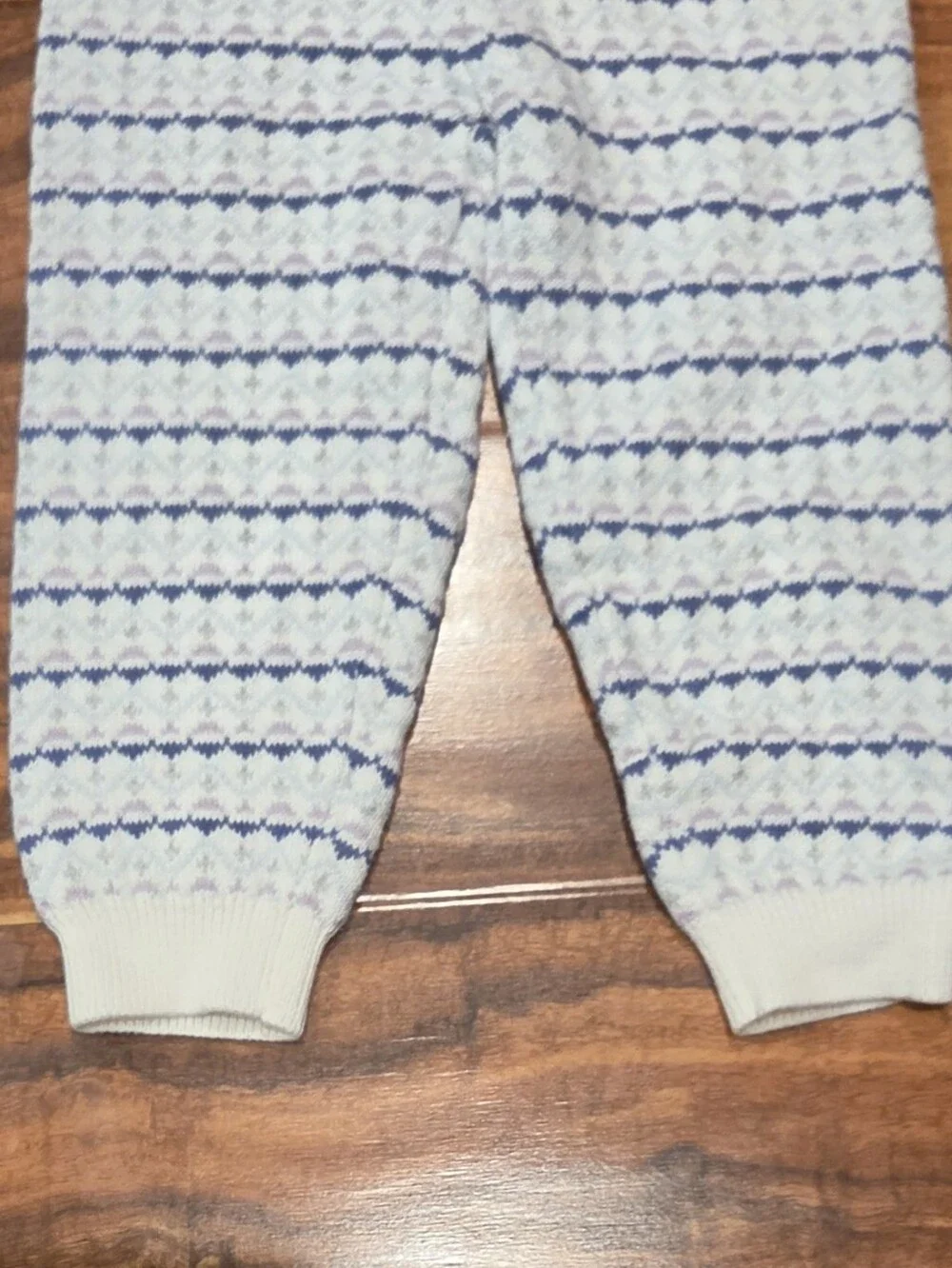 Janie and Jack EUC 18-24 months ivory and purple fair isle sweater and pants set